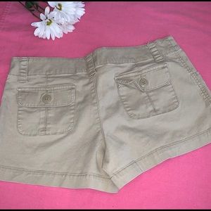 MOSSIMO Stretch Mid Rise Very Short Beige Shorts,